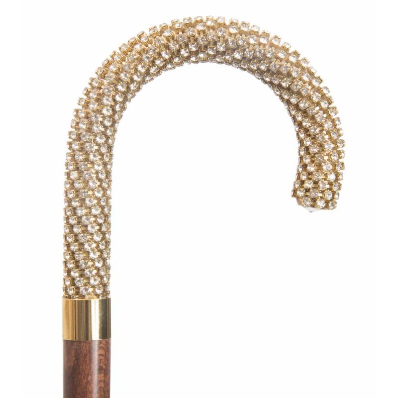 Hardwood Crook Cane with Swarovski Handle